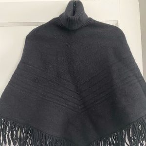 Banana Republic Black Marino wool poncho